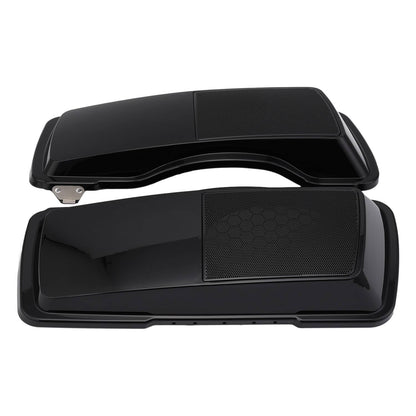 Solidspare Left & Right Hard Saddlebag Speaker Cover For 1993-13 Harley Touring Vivid Black