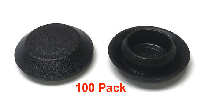100 9/16" Inch Black Plastic FLUSH MOUNT HOLE PLUG - Sheet Metal Auto Body Panel