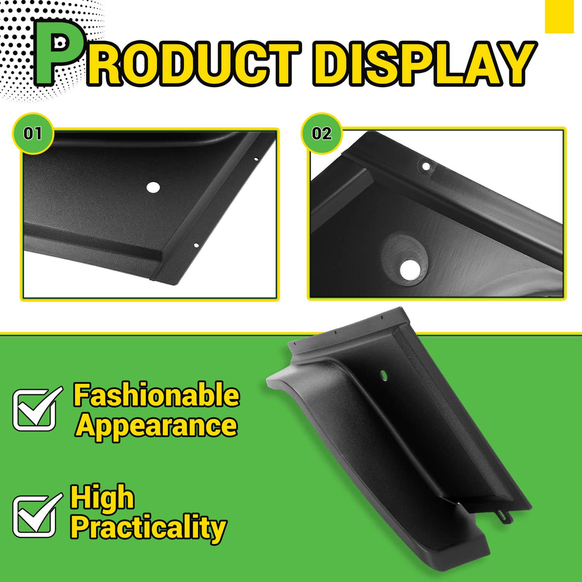 Solidspare Golf Cart Front Driver Side Fender Flare Set For EZGO ST MPT Workhorse 99-13