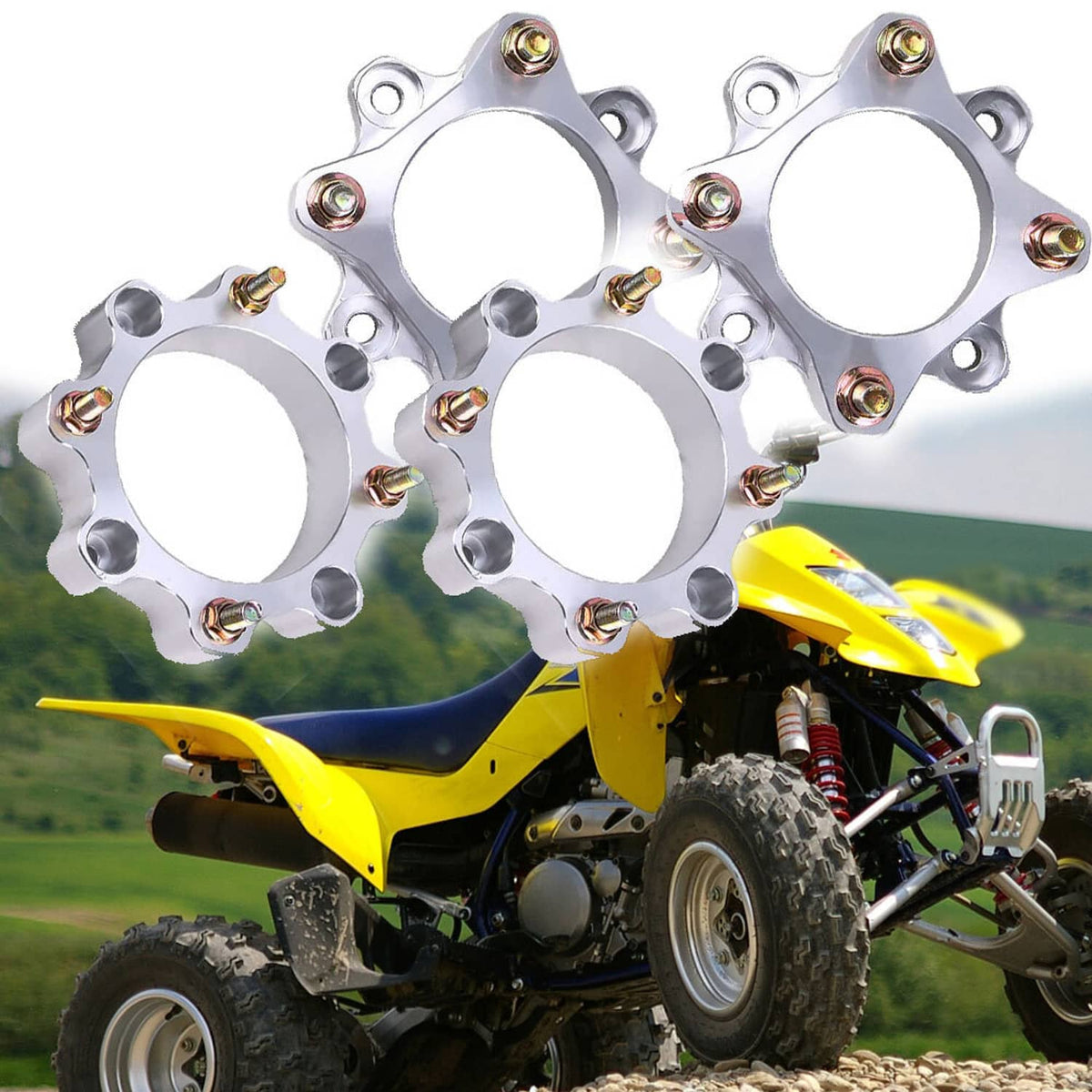 Solidspare 4x Front & Rear 4/144 4/110 Wheel Spacers Kit Fit For Honda TRX 450R 400X EX