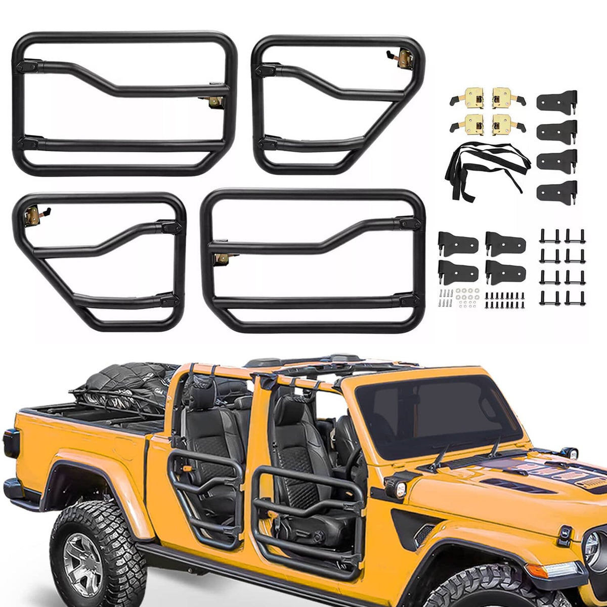 Solid Spare Steel Tube Doors Half Door For Jeep Gladiator Wrangler JL 2018-2024 77072498AC