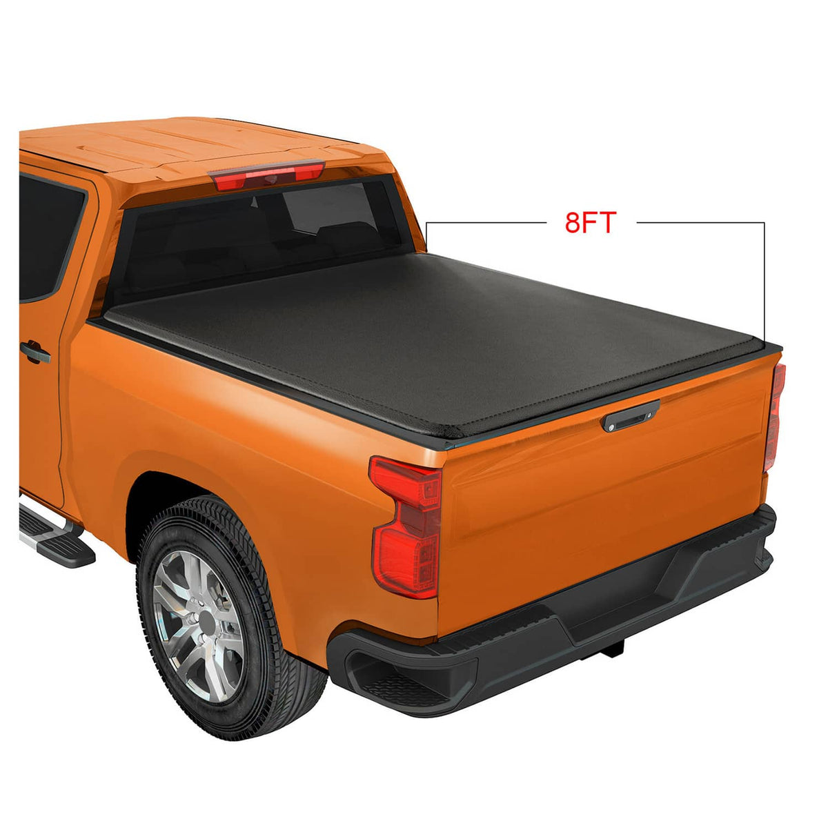 Solidspare 8FT Roll Up Truck Bed Tonneau Cover For 1988-2007 Chevy Silverado GMC Sierra