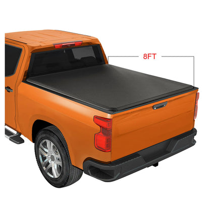 Solidspare 8FT Roll Up Truck Bed Tonneau Cover For 1988-2007 Chevy Silverado GMC Sierra