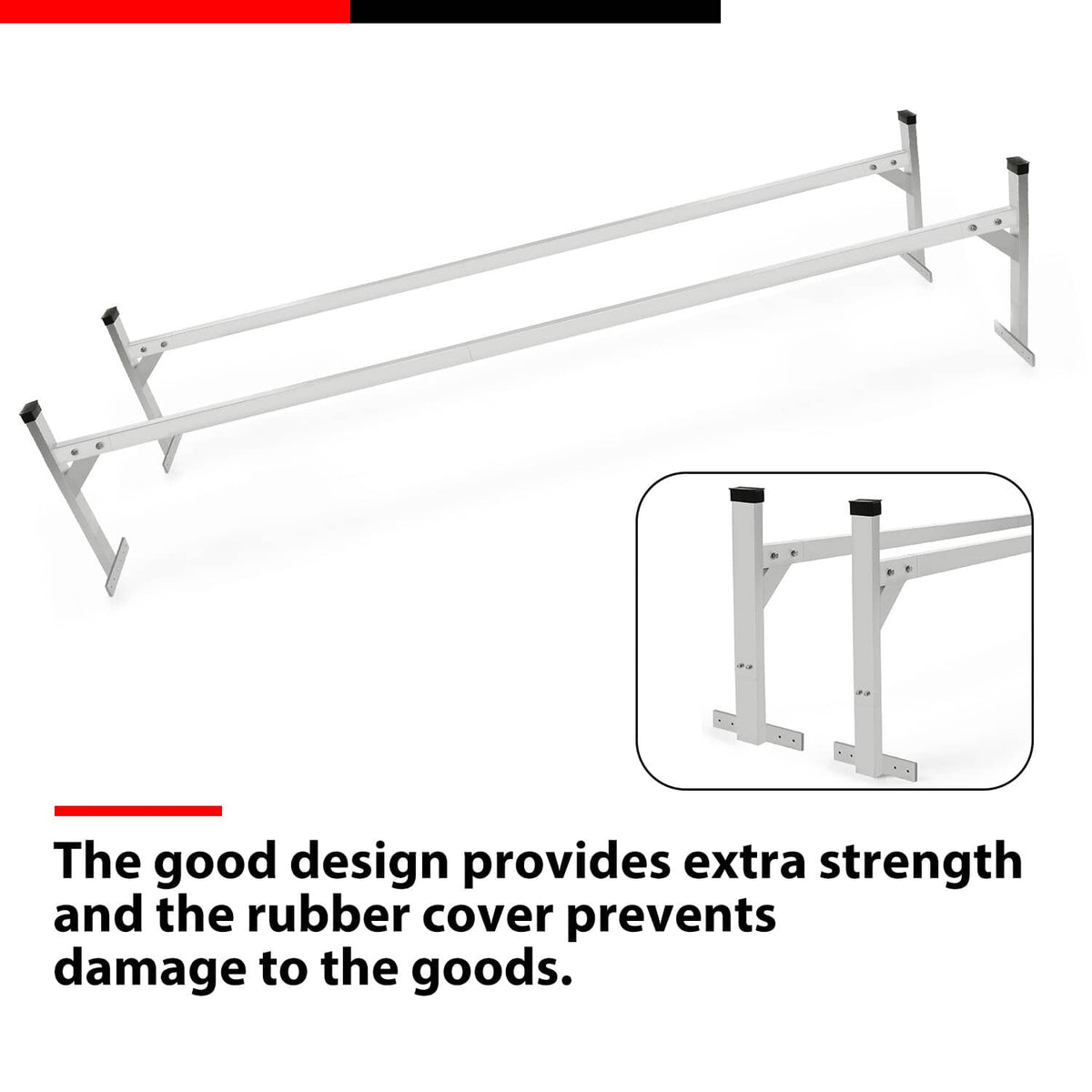 Solidspare Adjustable Roof Mount Ladder Rack Bracket 400 lbs For Universal Trailer 4'-8.5'