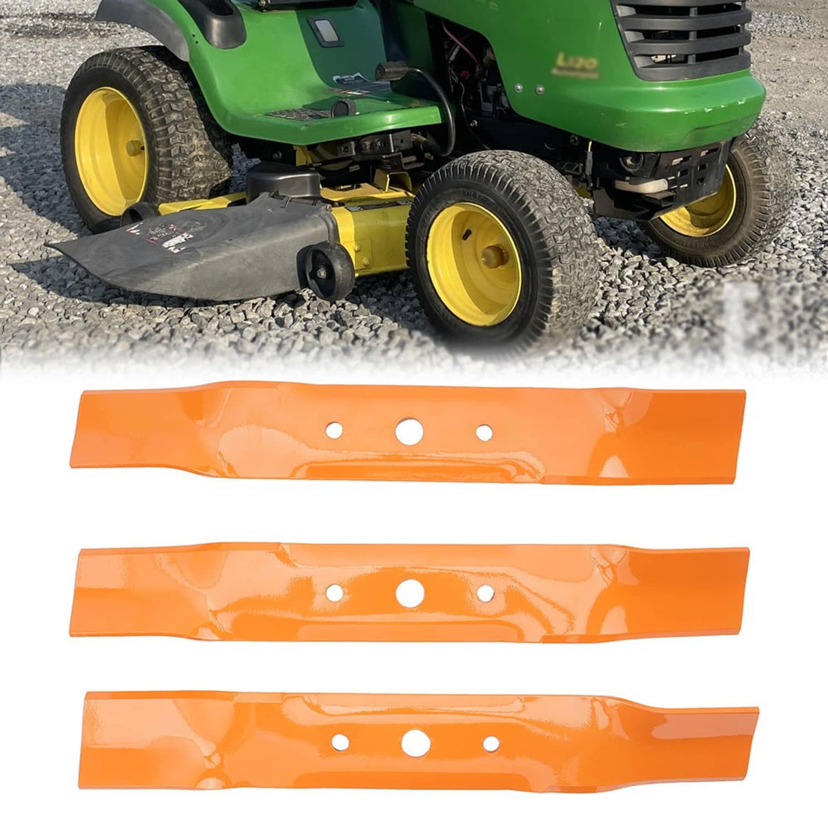 Solidspare GX20250 3PK Deck Blades For John Deere L120 L130 L2048 L2548 Sabre 1948 2148HV