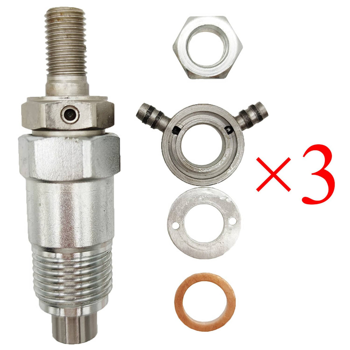 Solid Spare 3X Fuel Injector for Kubota L305DT L245DT L245H L275 L285P L285WP L295DT L295F