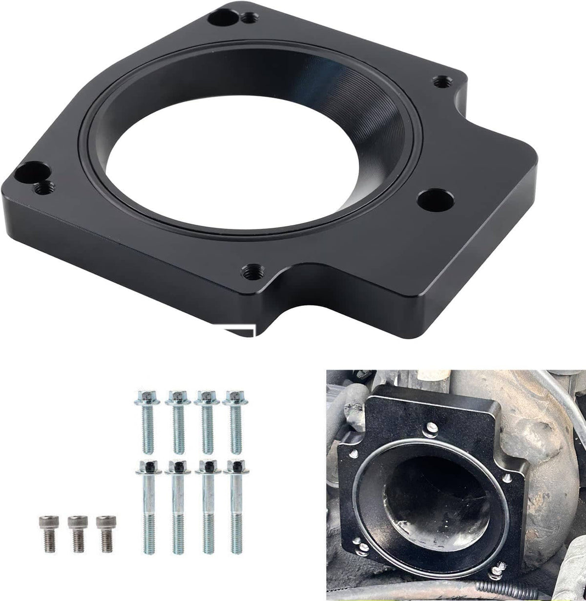 Solidspare New For LS Throttle Body for LS1 / Truck Adapter 3 Bolt Intake to 4 Bolt 92mm