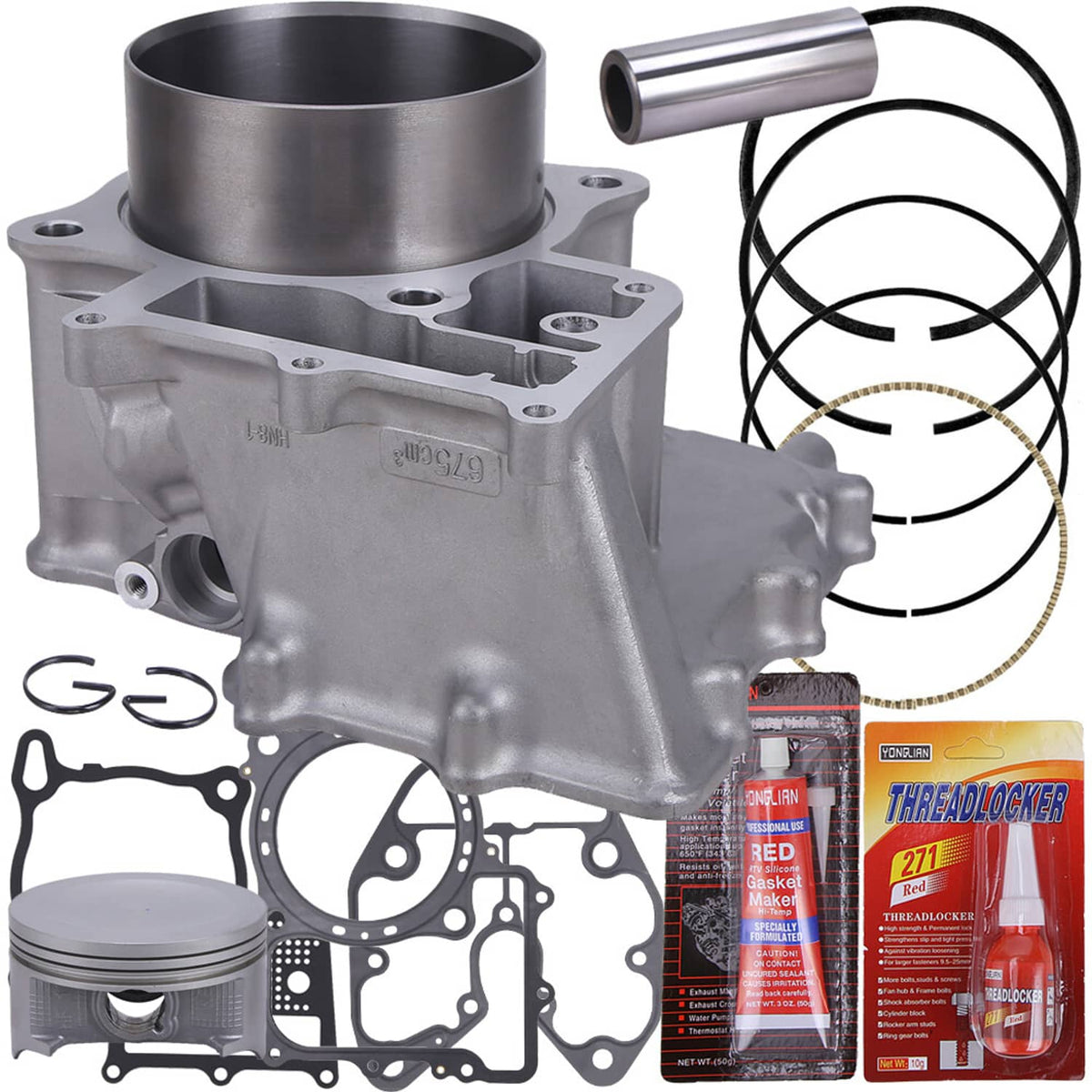 Solidspare Cylinder Piston Head Gaskets Rebuild Kit for Honda Rincon 680 TRX680 2006-2021
