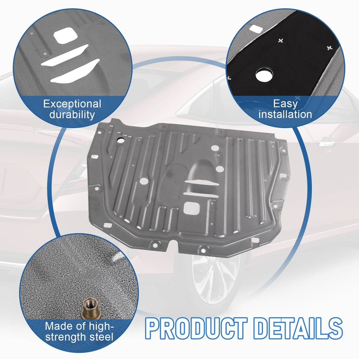 Solidspare Engine Splash Guard Under Car Shield Cover Board Fits 2016-2021 Civic Honda