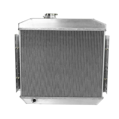 Solidspare For 1955-1957 Chevy Block V8 Bel Air 3 Row Aluminum Radiator+Fan Shroud+Relay