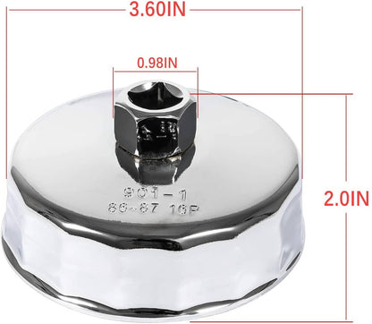 Solid Spare Oil Filter Wrench Chrome 86mm for BMW N20 N26 N51 N52 N54 N55 N63 N74 S55 S63