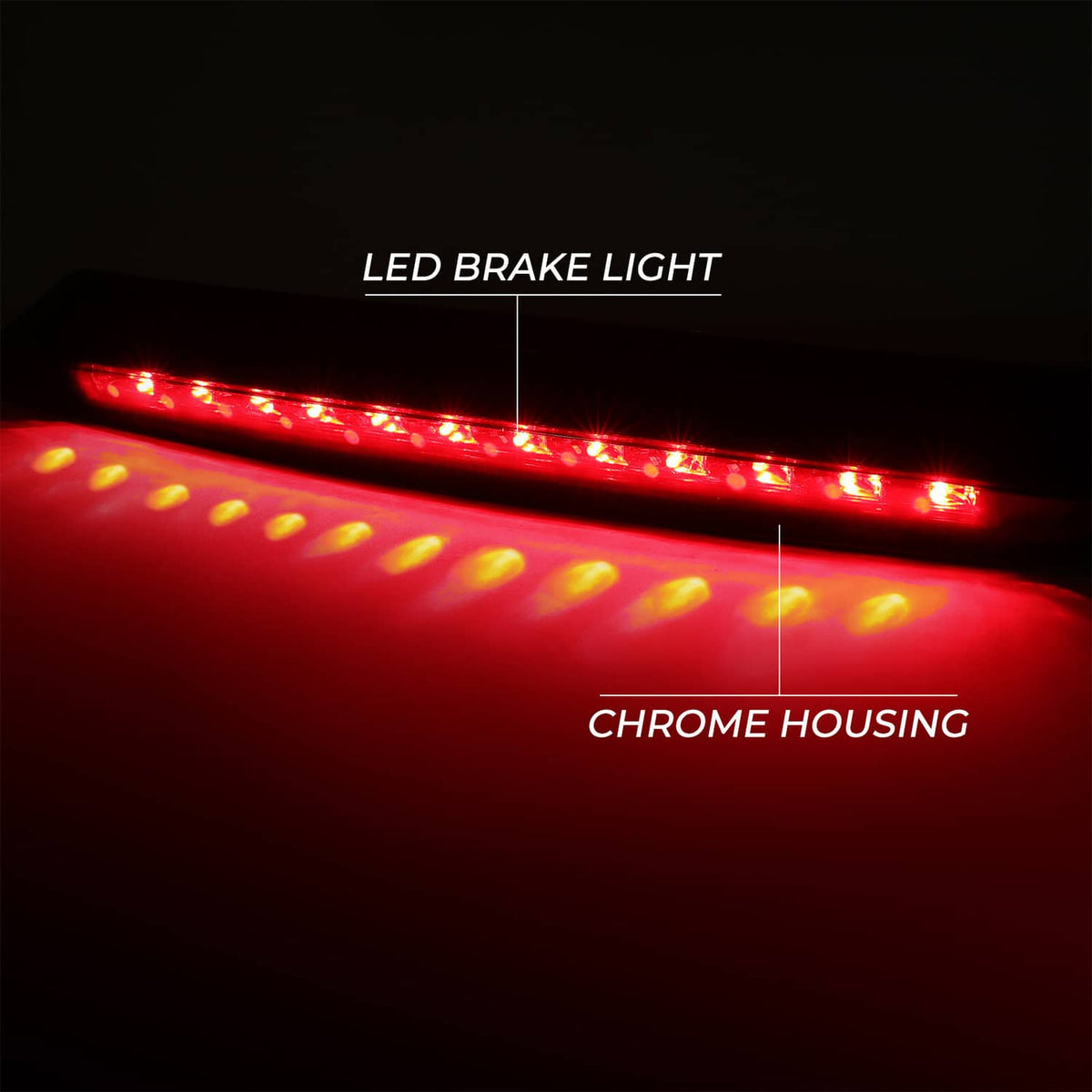 Solid Spare For 1999-2004 Ford Mustang Led Rear 3rd Third Brake Light Trunk Stop Signal Lamp
