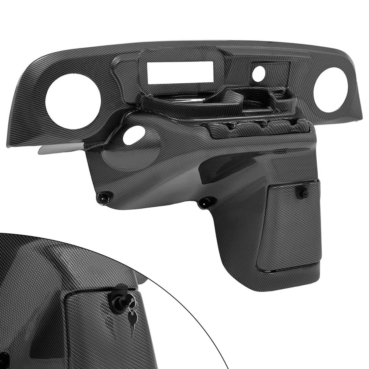 Solidspare Carbon Fiber Style Dash Dashboard W/ Radio Speaker Cutout For EZGO TXT 96-13