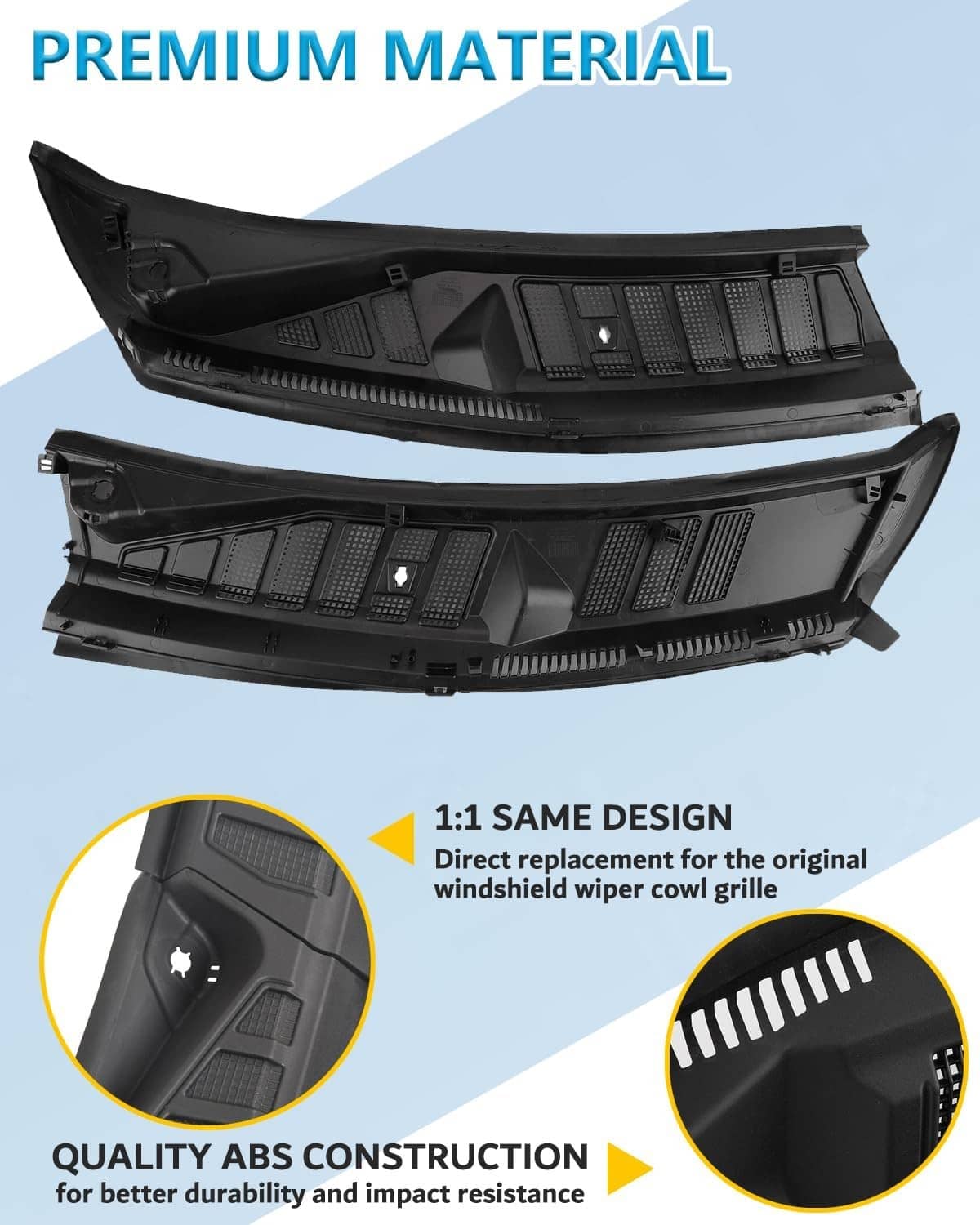 Solidspare For 2015-2020 Ford F150 F-150 Windshield Wiper Cowl Grille FL3Z-15022A68-D New