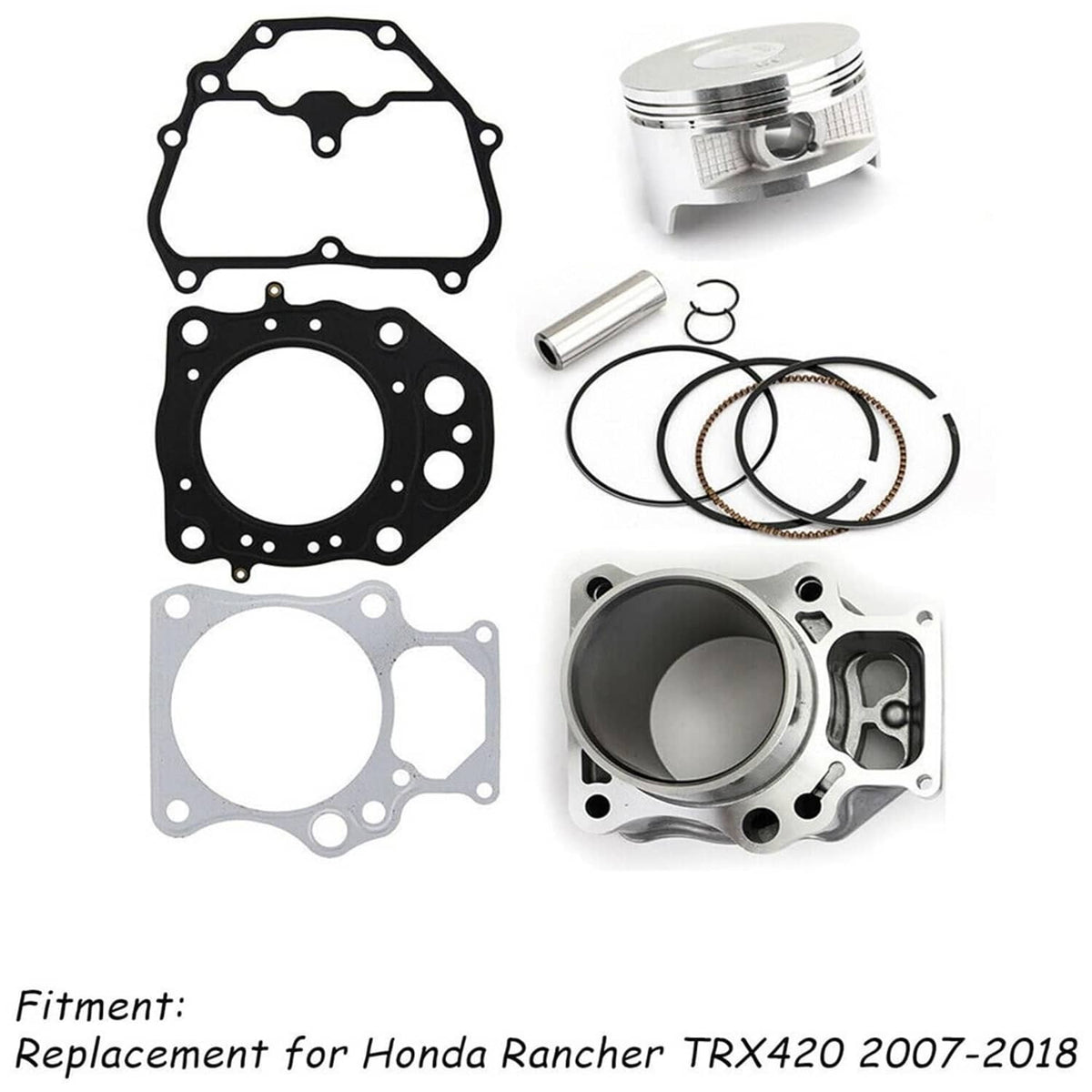 Solidspare New Cylinder Piston Gasket Top End Rebuild Kit for 2007-18 Honda Rancher TRX420