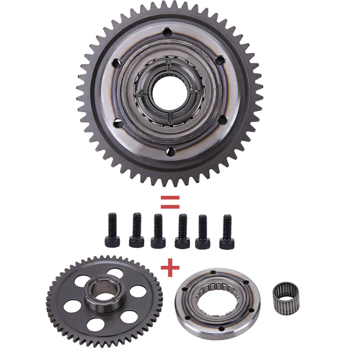 Solidspare Heavy Duty Starter Clutch One-Way Bearing Gear Kit 01-03 for Yamaha Raptor 660R