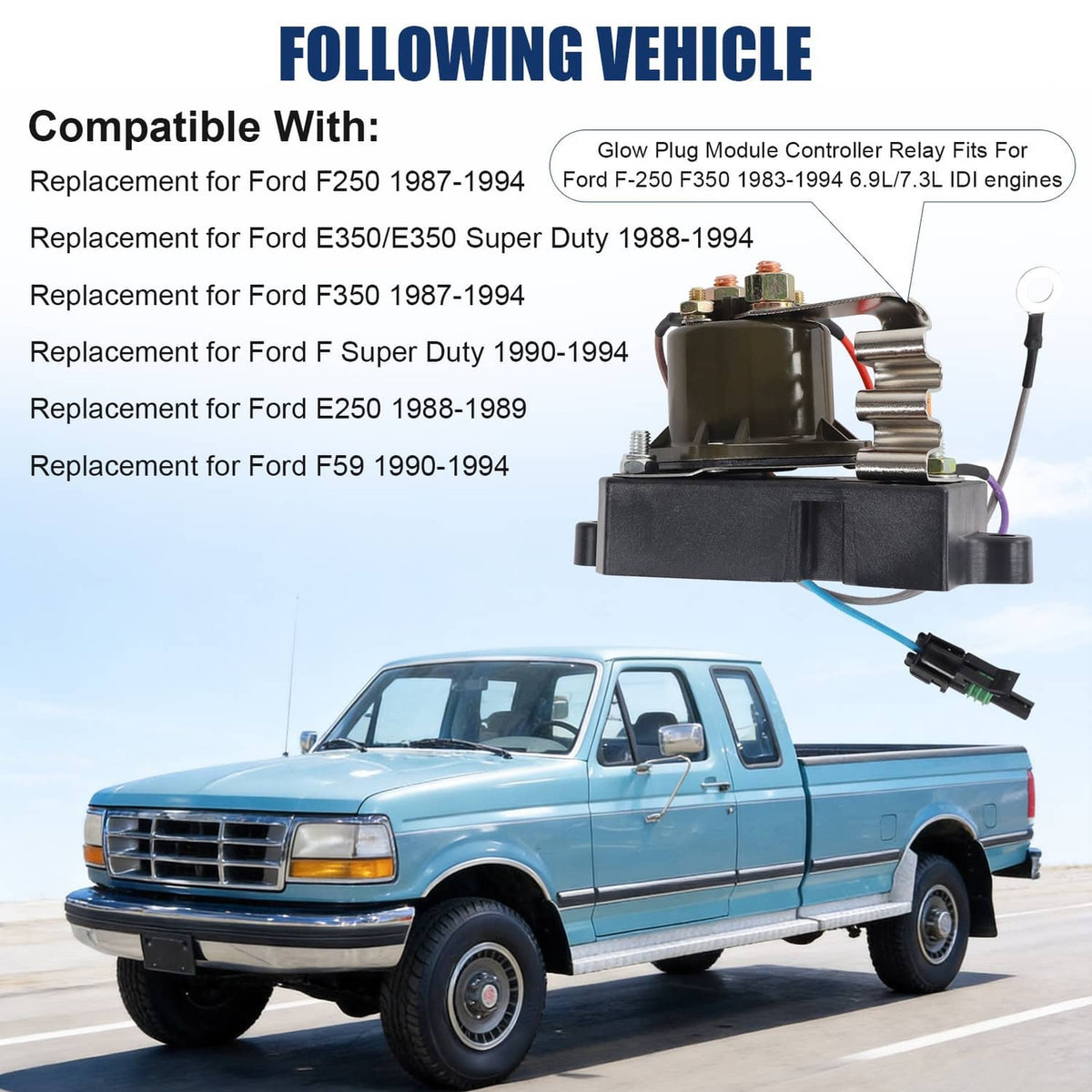 Solidspare E7TZ12B533A Glow Plug Controller Relay for Ford F350 1987-1994 7.3L FOTZ12B533A