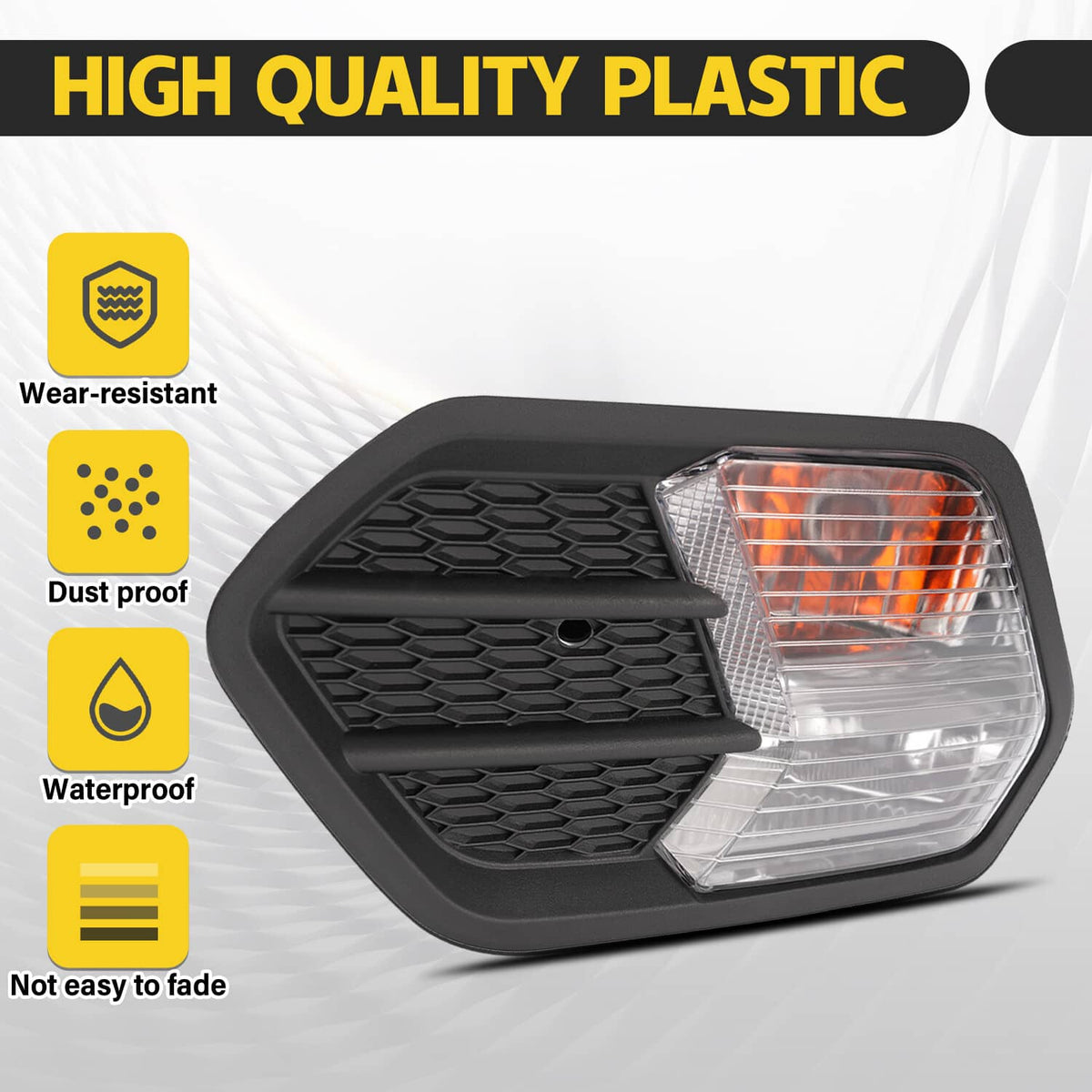 Solid Spare Left Driver Side Bumper Fog Light For Ford Escape 2017 2018 2019 w/Black Cover