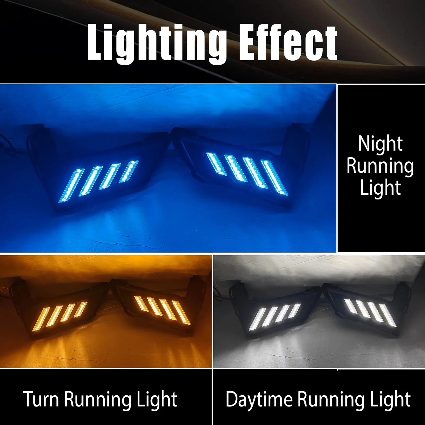 For 2017-2020 Nissan Rogue LED DRL Bumper Turn signal sequential Fog Light Pair