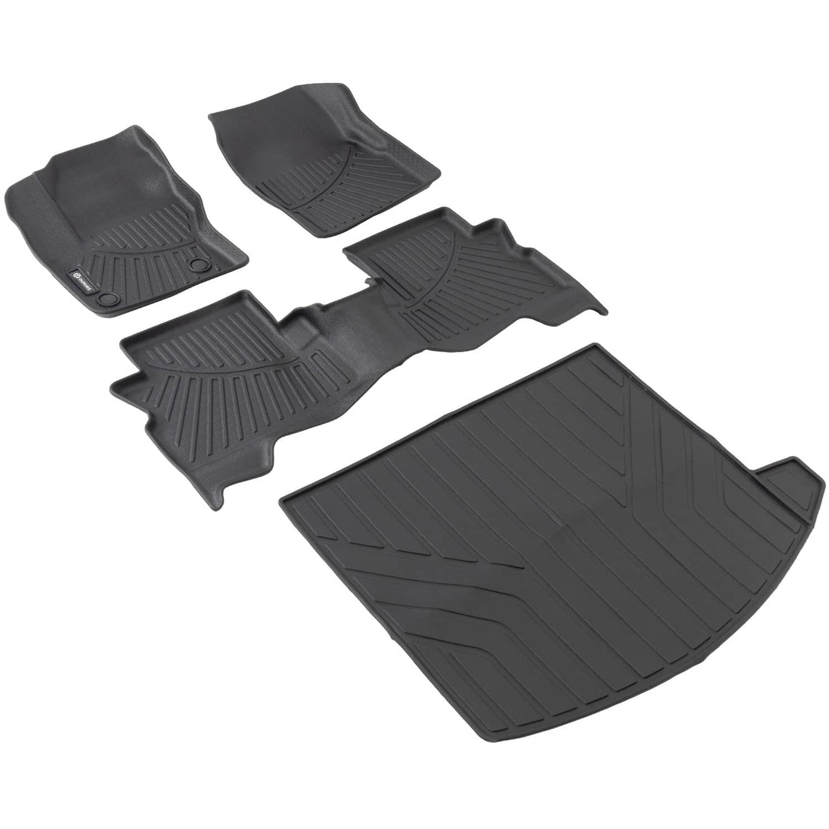 Solidspare Full Set Floor Mat & Cargo Liner for Ford Escape 2013-2019 All Weather TPE Black