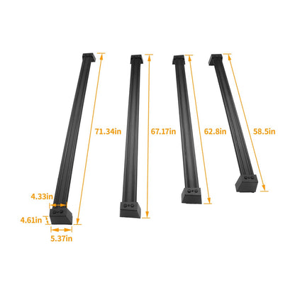 Solid Spare For Tesla Cybertruck 2024-Up Roof Rack Cross Bar Luggage Cargo Carrier 4 Pack