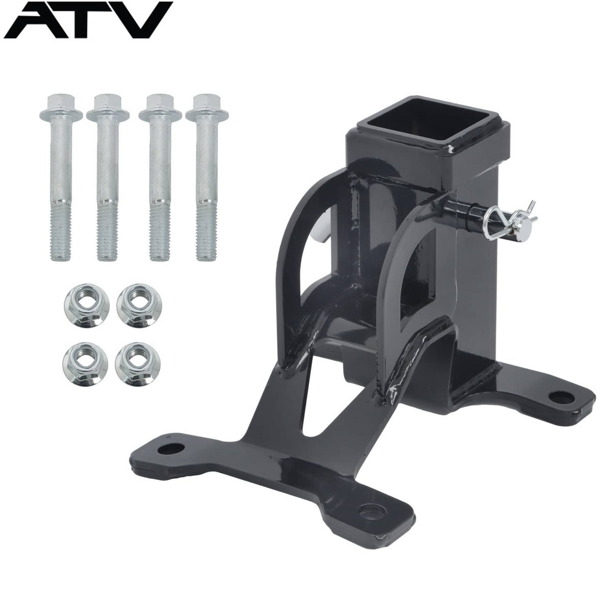 Solidspare Black UTV 2'' Rear Receiver Tow Hitch For Polaris RZR PRO XP 4 years 2020+ Steel
