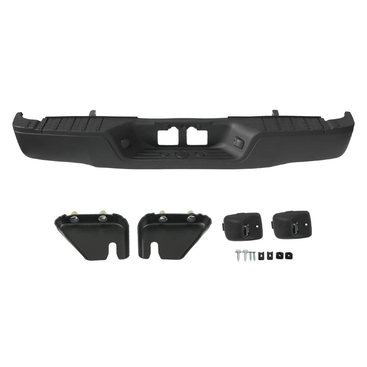 Solidspare Steel Rear Step Bumper Assembly For 2007-2013 Toyota Tundra W/O Park Holes Black