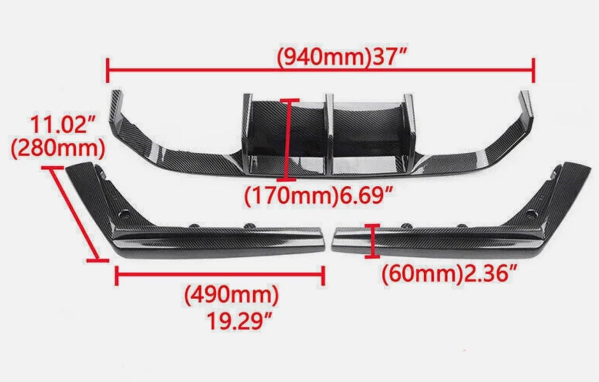 Solidspare Carbon Fiber Color Rear Bumper Diffuser Lip For 2015-2020 BMW F80 M3 F82 F83 M4