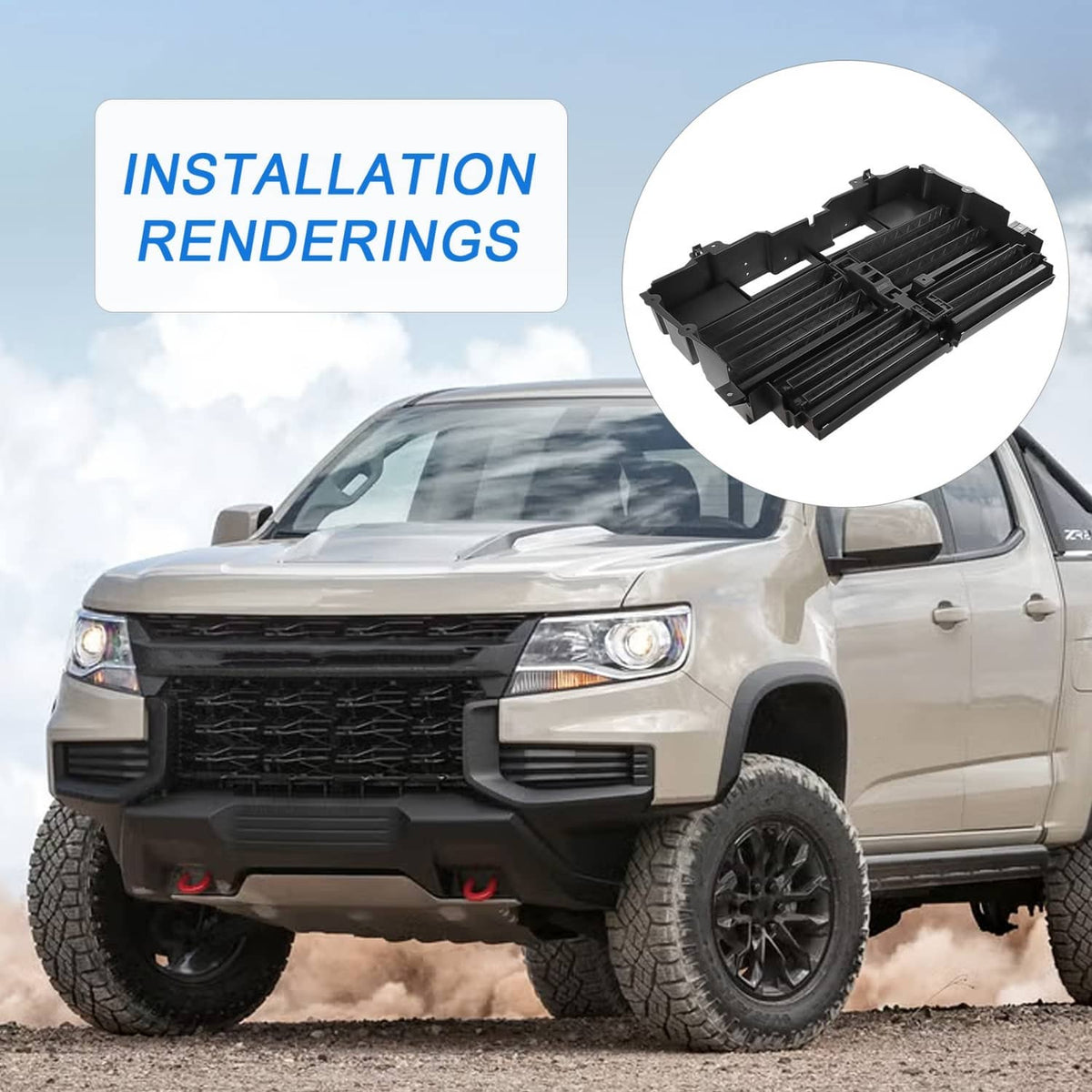 Solidspare Active Grille Shutter W/MOTOR 84651500 For 2017-22 Chevrolet Colorado GMC Canyon