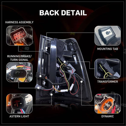 Solidspare 2Pcs LED Tail Light For 2009-2018 Dodge Ram 1500 2500 3500 Rear Light Smoke Len