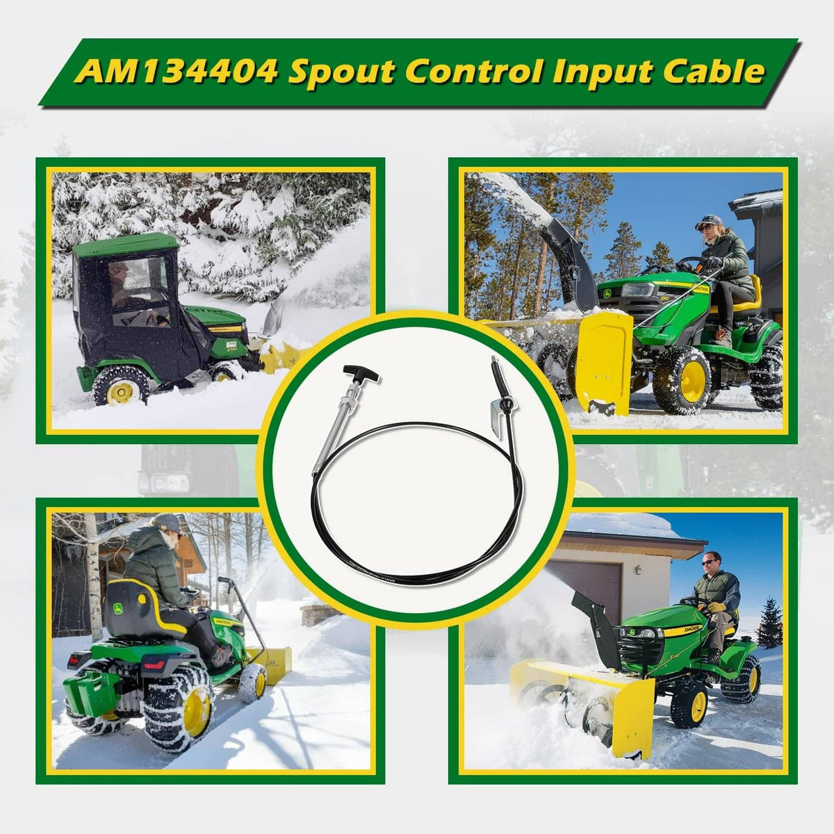 Solidspare AM134404 Spout Control Input Cable Replaces for John Deere Chute Deflector Cable