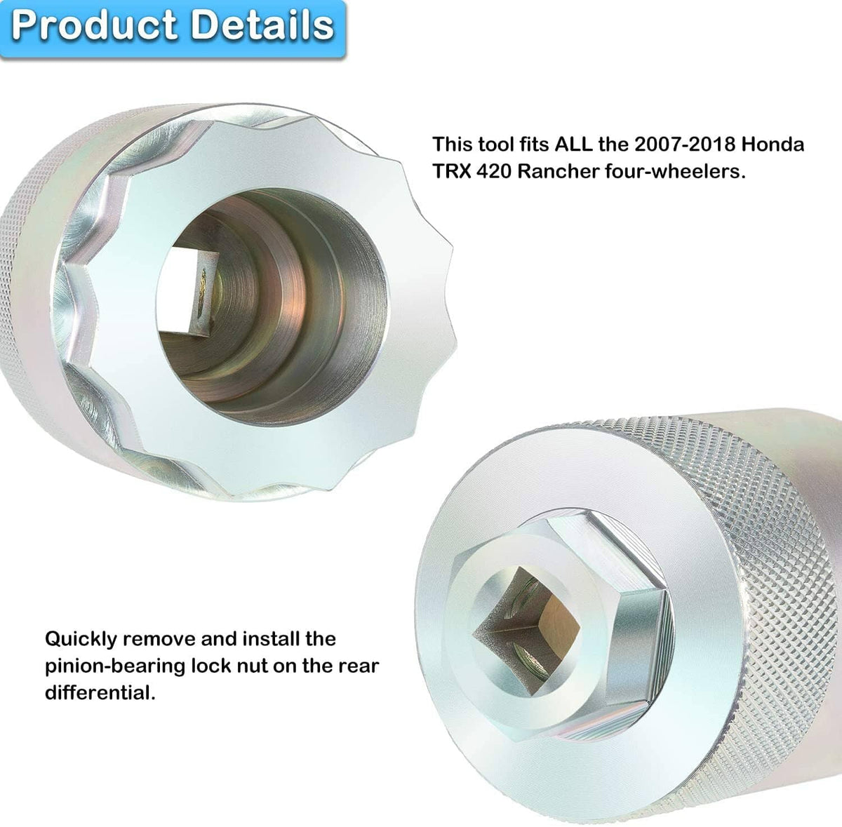 Solidspare 64mm Rear Differential Pinion Bearing Nut Socket Tool For Honda TRX 420 Rancher