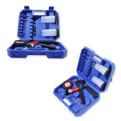 Solidspare 21pcs Hand Held Vacuum Pressure Pump Tester Brake Fluid Bleeder Bleeding Tool US