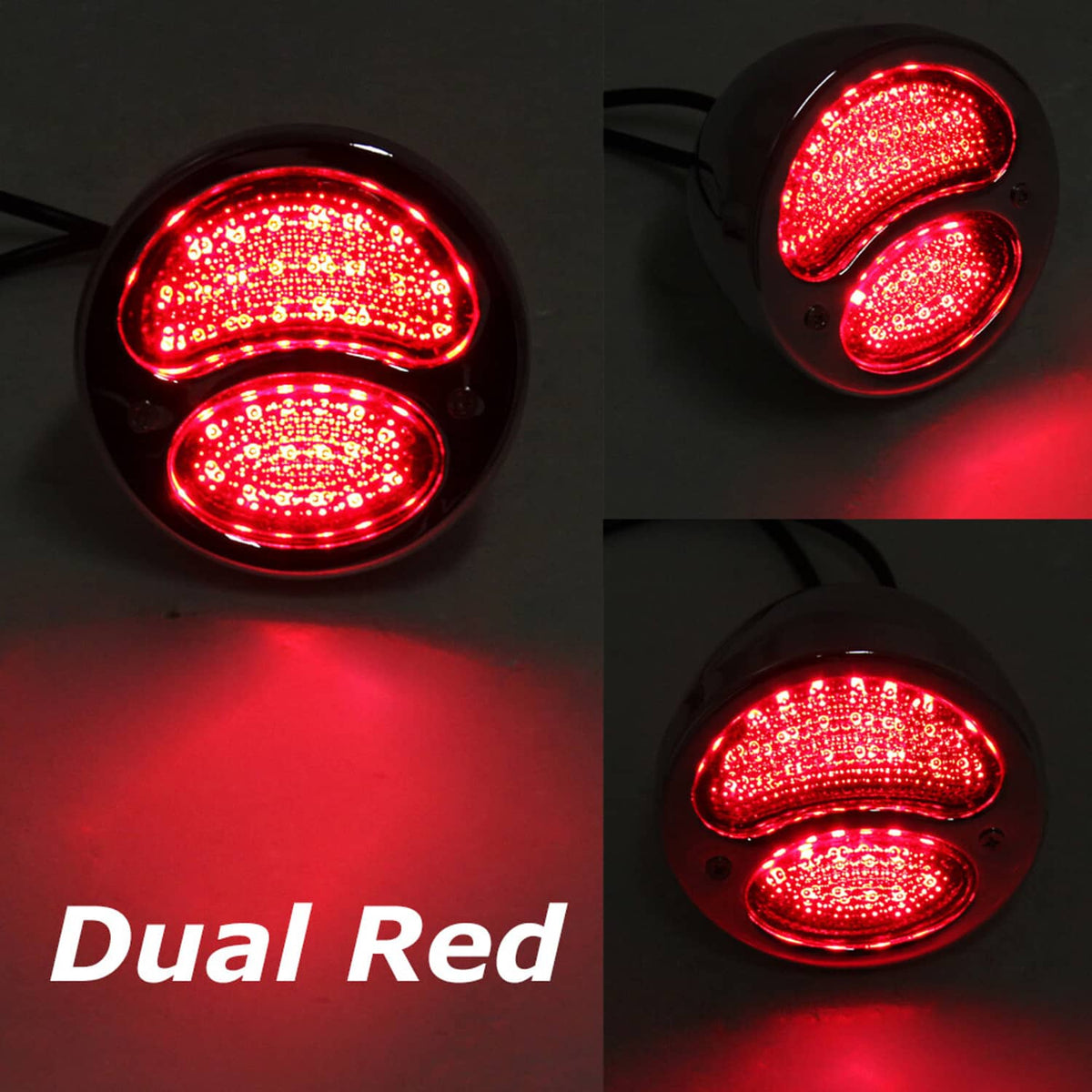 Solidspare 2pcs Vintage LED Custom Hot Rat Street Rod Tail Lights Brake Stop Ford Model A