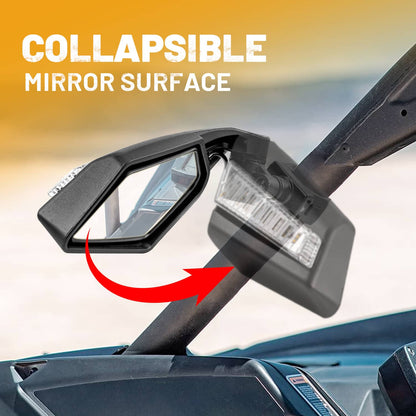 Solidspare 1.5"-2" LED Rear View Mirrors UTV ATV For Can-Am X3 Polaris RZR Yamaha Honda