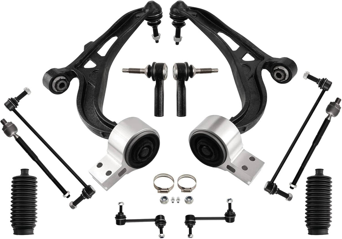 Solidspare 12Pcs Front Lower Control Arm Ball Joint Tie Rod End For 2011-2017 Ford Explorer