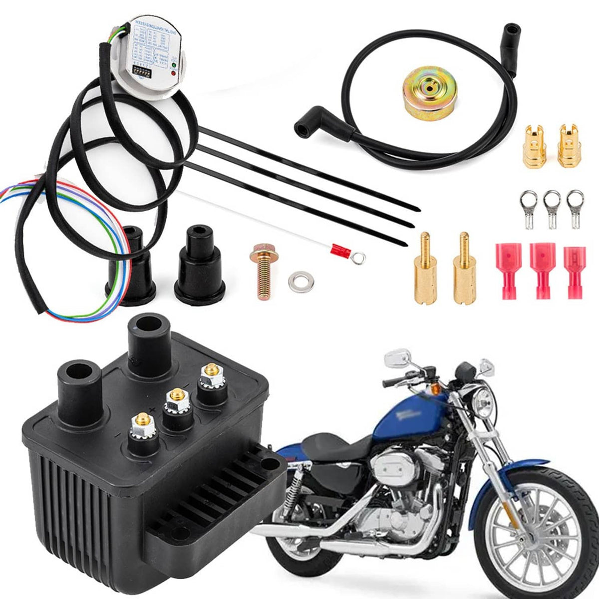 Solidspare Single Fire Programmable Ignition Coil Kit For EVO Big Twin XL Sportster 53-660