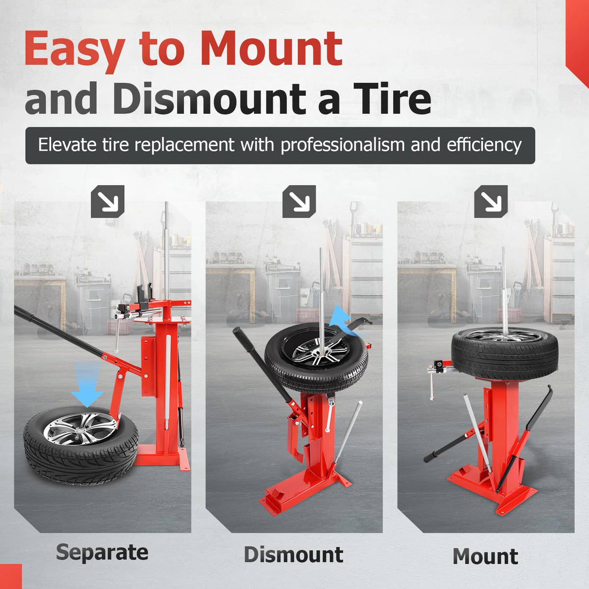 Solid Spare Multifunctional Manual Hand Tire Changer For 4" to 16.5" Tire ATV Truck Wheel