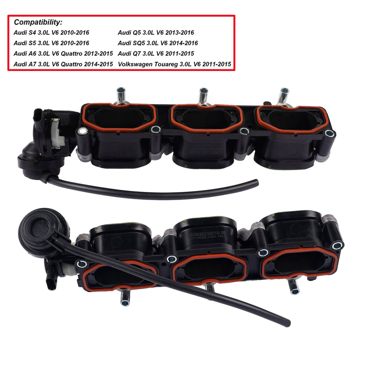 Solidspare Intake Manifold Pair L+R for Audi S4 S5 A6 A7 Q5 Q7 2010-2016 OE# 06E133109AF