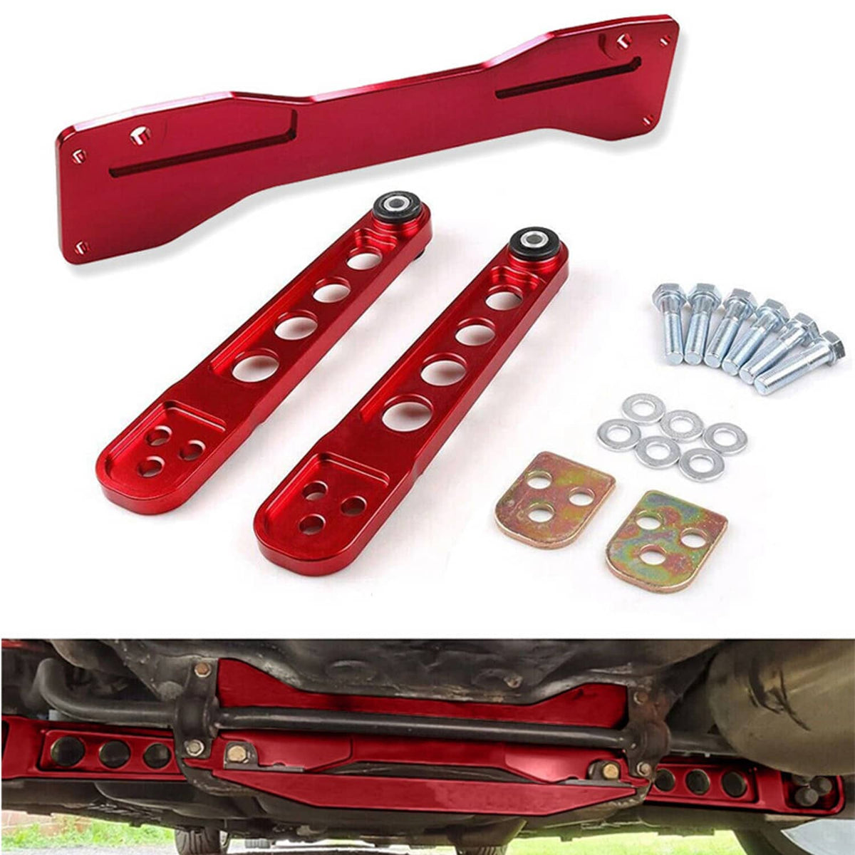 Solidspare Rear Lower Control Arm Subframe Brace Fit For Civic 01-05 DX ES LX EX SI EM EP3