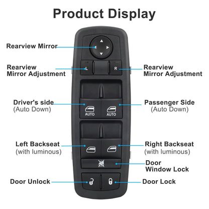 Solidspare Master Power Window Switch for 2009-2012 Dodge Ram 1500 2500 3500 Driver Side LH