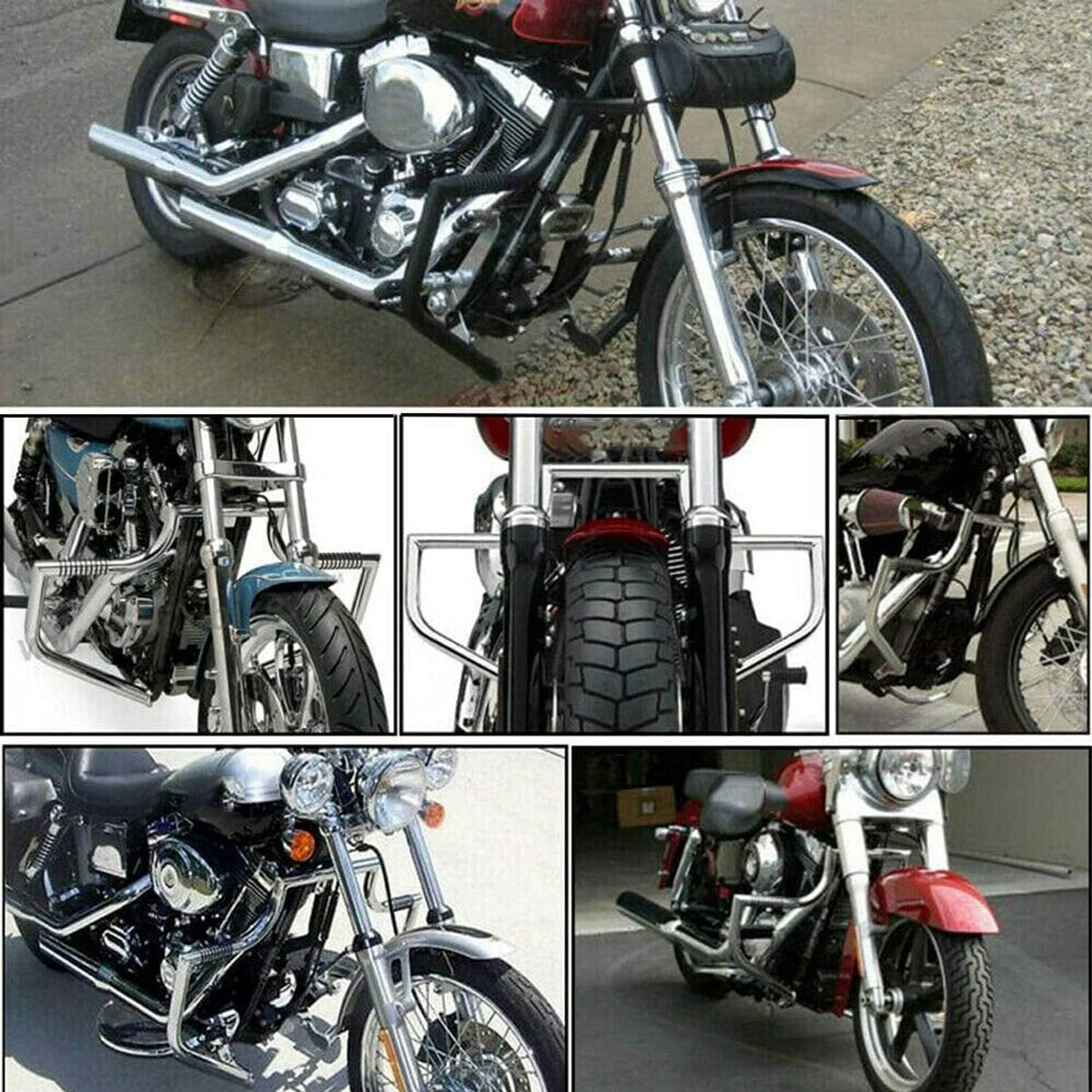 Solidspare Chrome 1 1/4" Highway Guard Crash Bar For Harley FLSTC Heritage Softail 2000-17