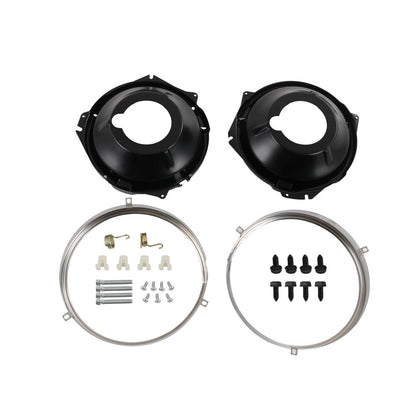Solidspare Headlamp Retaining Ring Mounting Bucket Kit w/ hardware Camaro Nova rings 28pcs