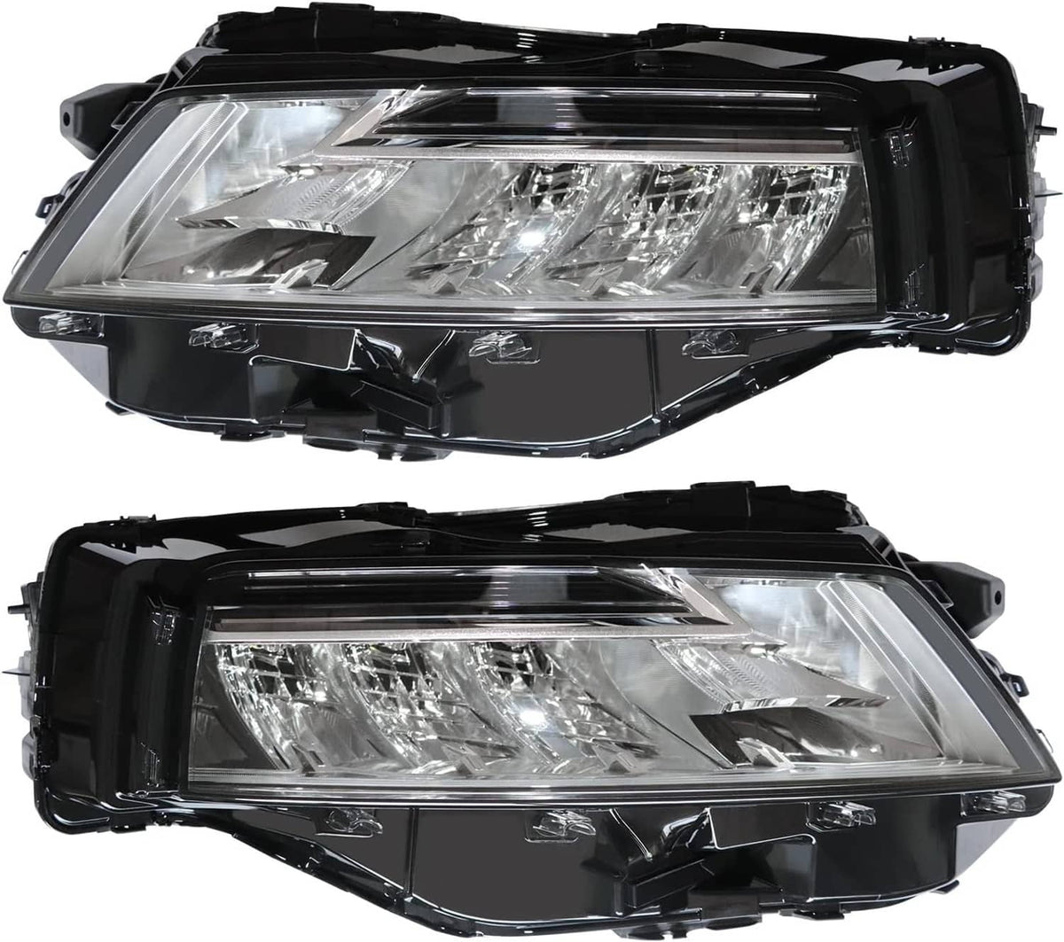 Solidspare New For 2021-2023 Nissan Rogue Chrome LED Headlights Headlamps Pair Left+Right