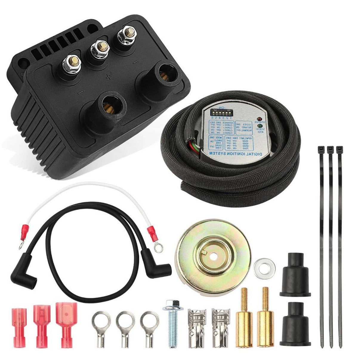 Solidspare Single Fire Programmable Ignition Kit For 1970-03 Harley-Davidson Big Twin Evo