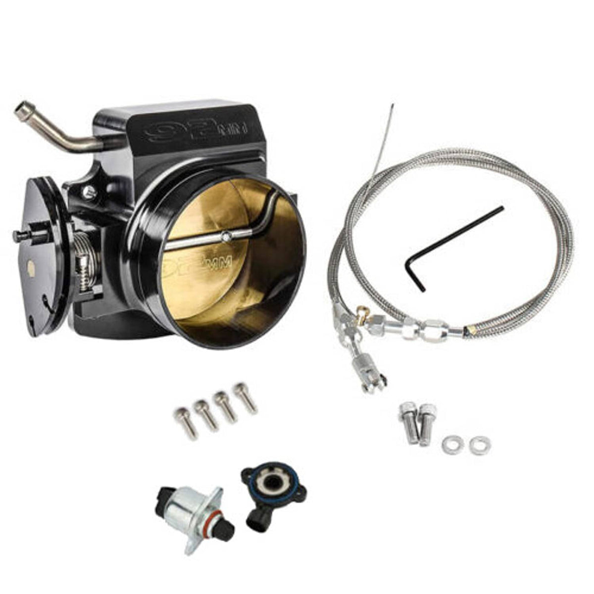 Solidspare LS 92MM Throttle Body with Position Sensors TPS IAC & Throttle Gas Cable Kit