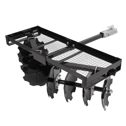 Solidspare Tow-Behind Notched Disc Harrow 4FT For ATV UTV Trailer Tilling W/ A 2" Towball
