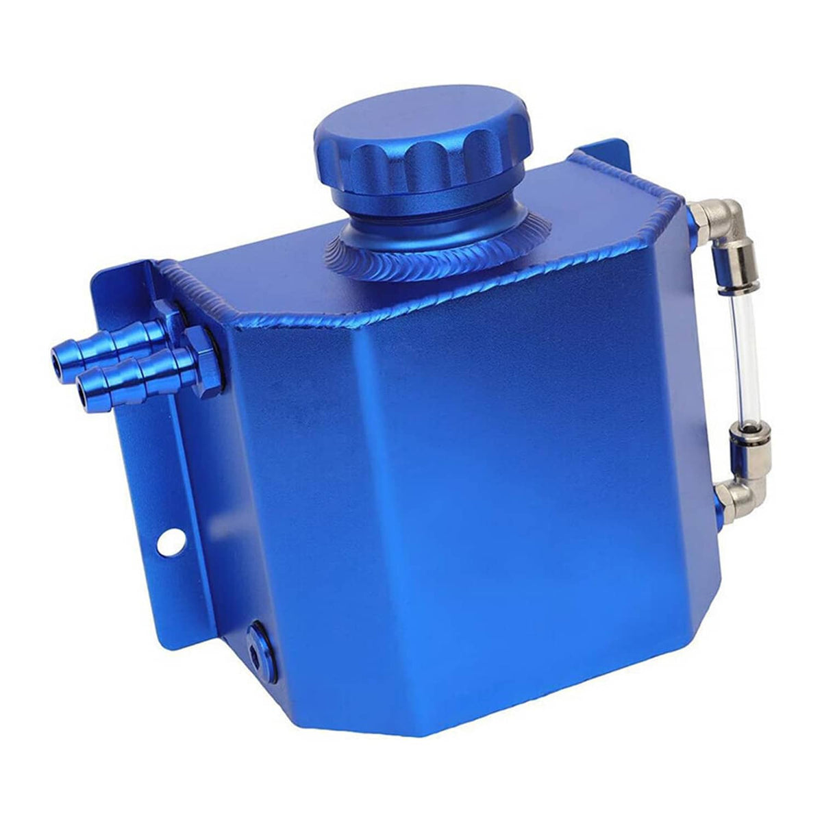 Solidspare 1L Aluminum Universal Radiator Coolant Overflow Bottle Recovery Water Tank Blue