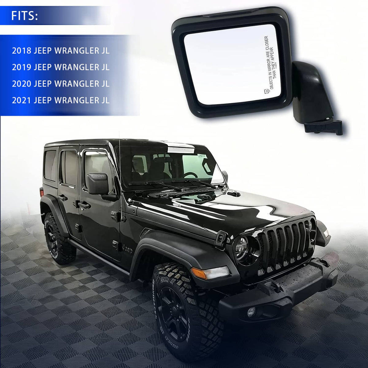 Solidspare Left & Right Power Heated Mirror Set for 2018-2024 Jeep Gladiator Wrangler JL