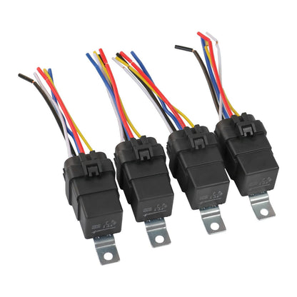 Solidspare Waterproof 5 Pin 12V 40 Amp Relay & Socket W/ 5" 12 Gauge Wire Pigtail Harness